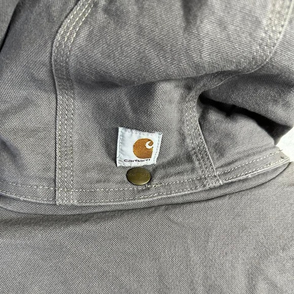 Carhartt duck canvas sherpa lined hooded utility coat women's Large Grey - Picture 8 of 8